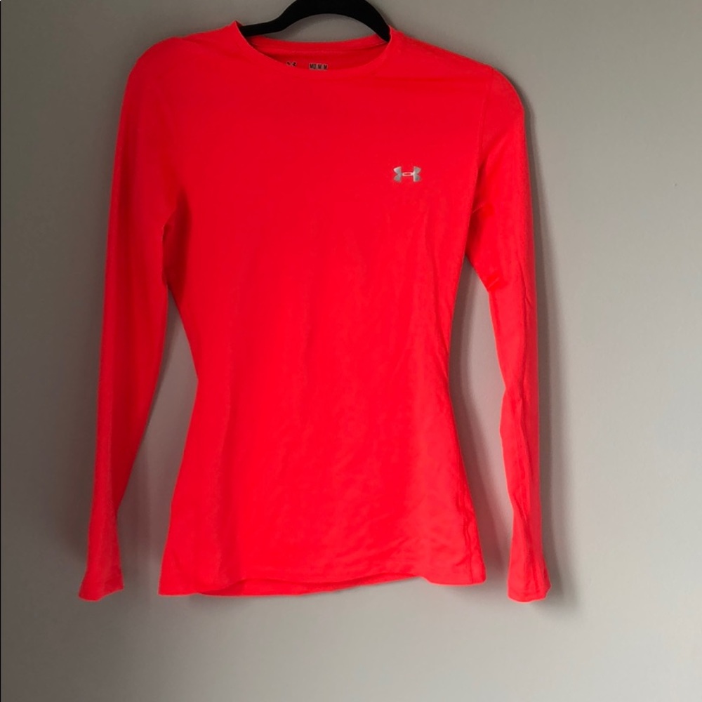 Neon Coral UA coldgear long sleeve tee